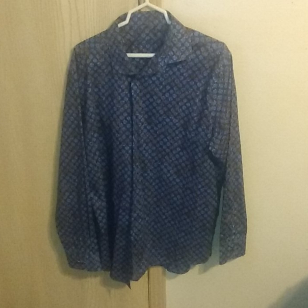 Blue Paisley button up shirt